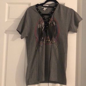 Def Leppard lace up T shirt